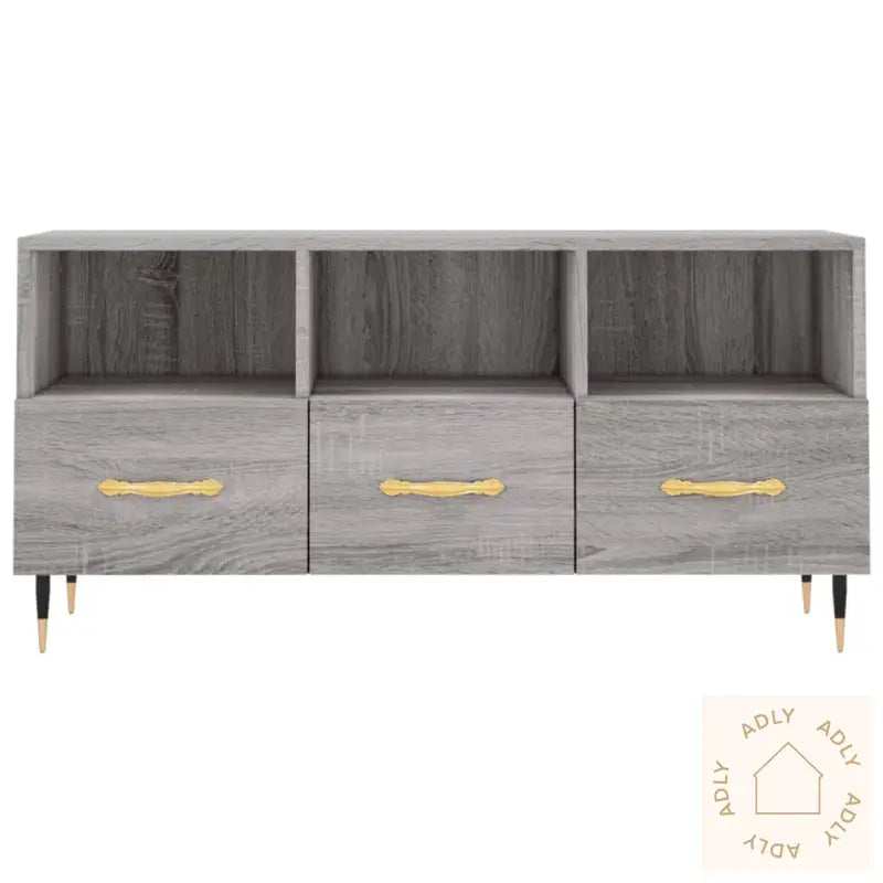 Tv-Benk Grå Sonoma 102X36X50 Cm Konstruert Tre