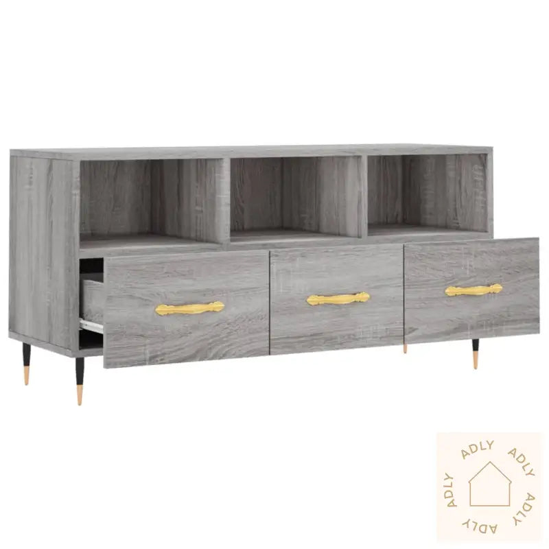 Tv-Benk Grå Sonoma 102X36X50 Cm Konstruert Tre