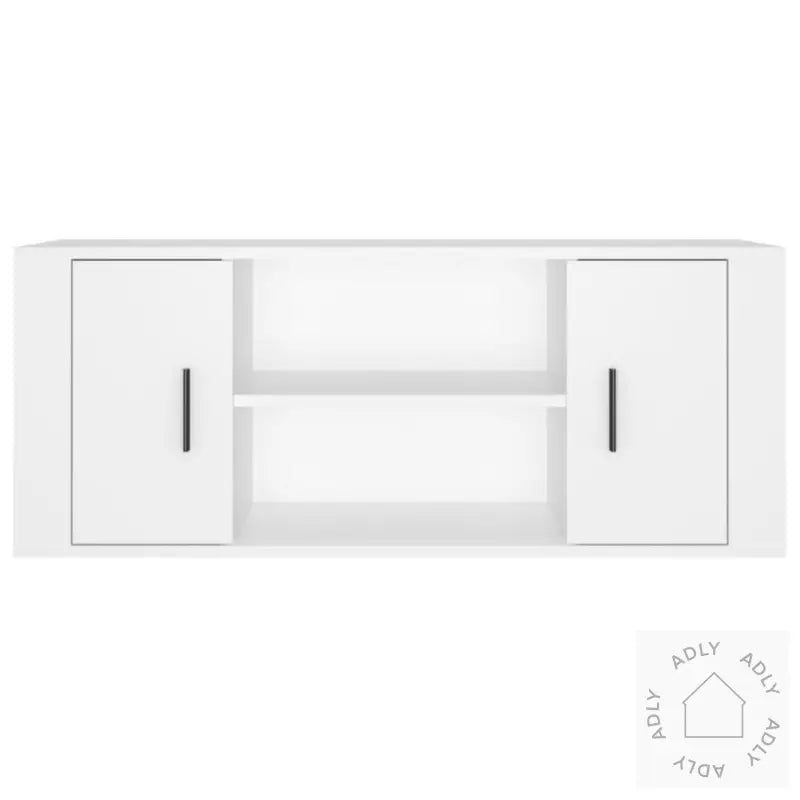 Tv-Benk Hvit 100X35X40 Cm Konstruert Tre
