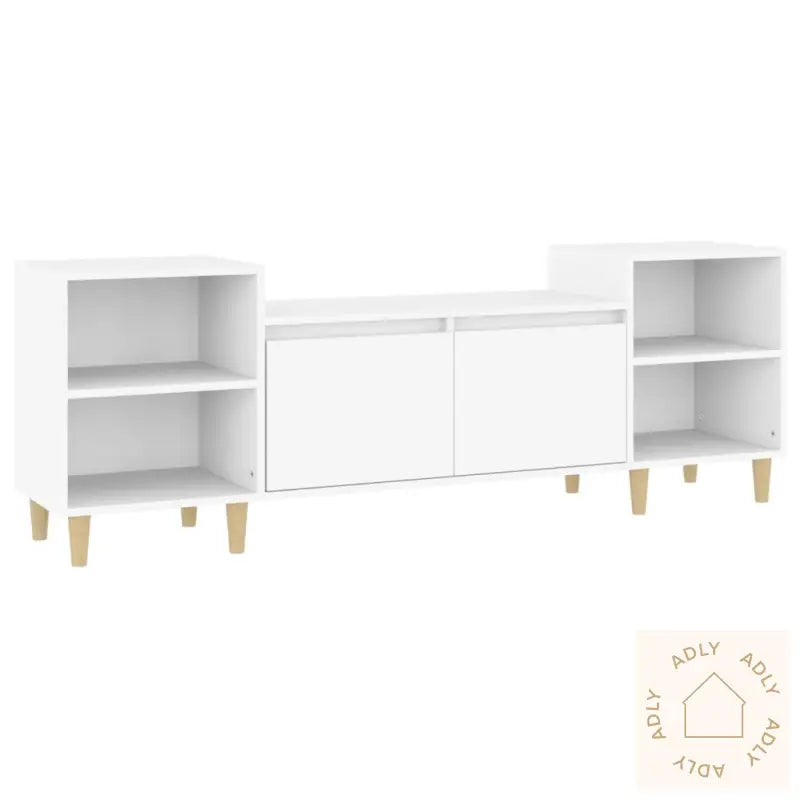 Tv-Benk Hvit 160X35X55 Cm Konstruert Tre