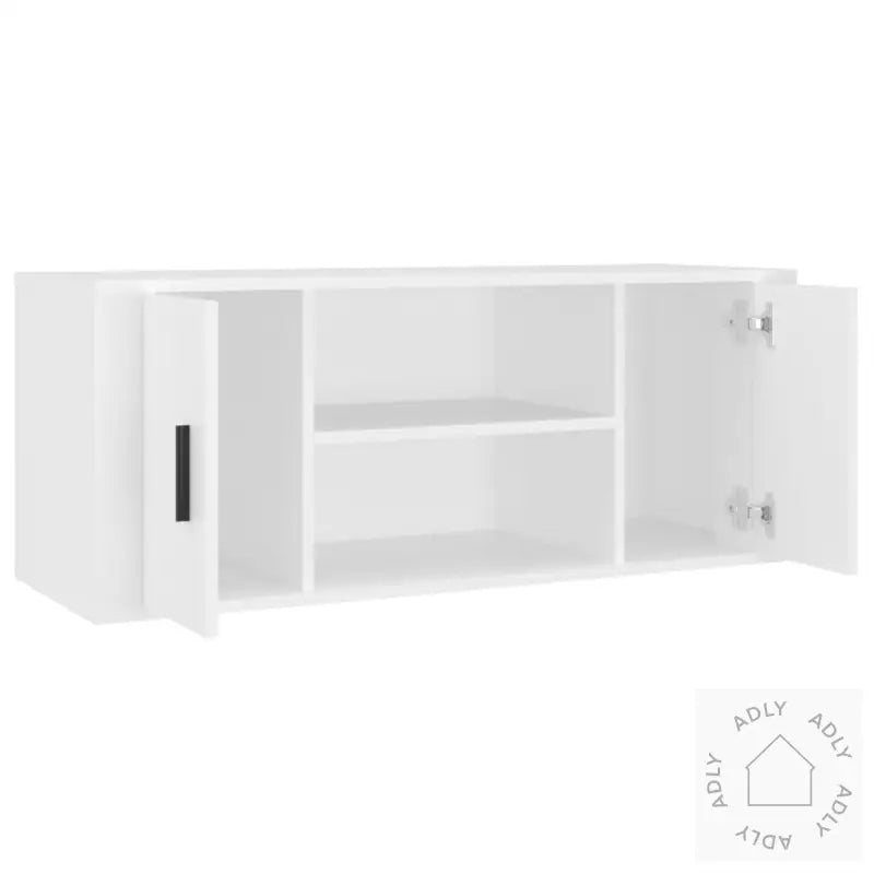 Tv-Benk Hvit 100X35X40 Cm Konstruert Tre