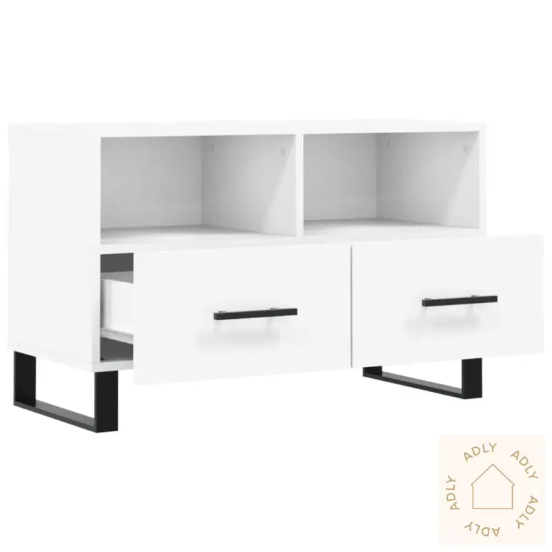 Tv-Benk Hvit 80X36X50 Cm Konstruert Tre