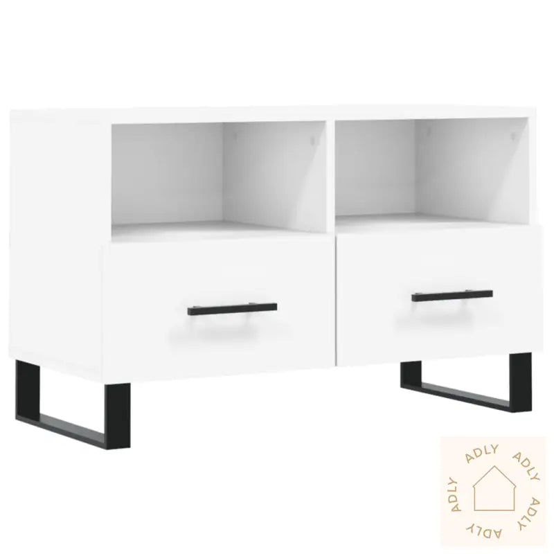 Tv-Benk Hvit 80X36X50 Cm Konstruert Tre