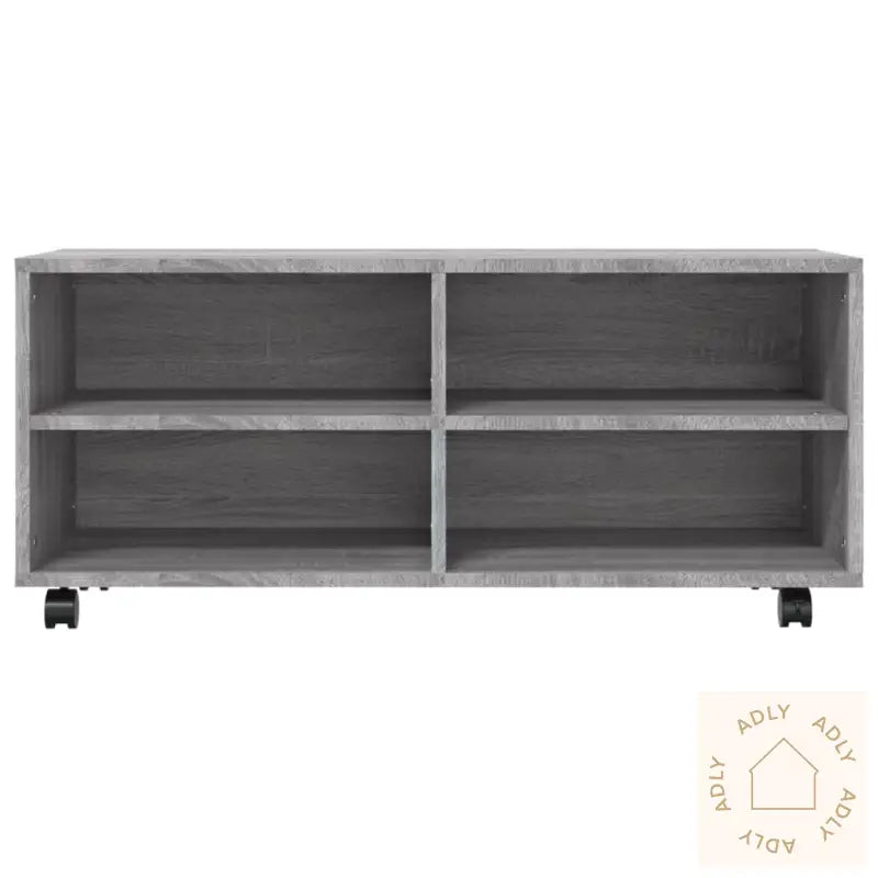 Tv-Benk Med Hjul Grå Sonoma 90X35X35 Cm Konstruert Tre