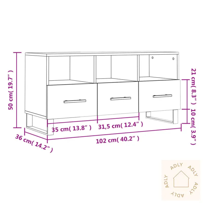 Tv-Benk Betonggrå 120X35X48 Cm Konstruert Tre