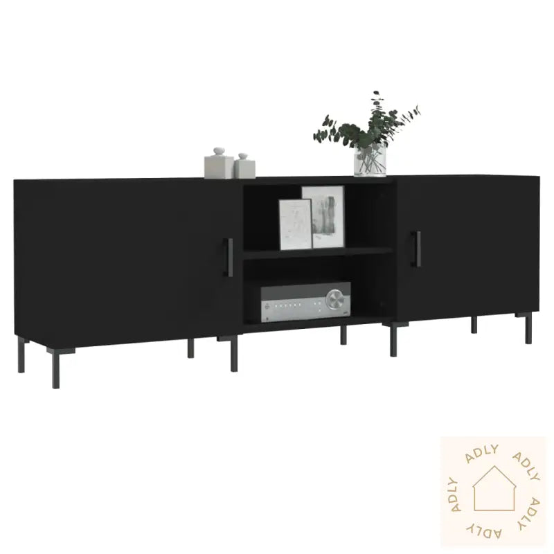 Tv-Benk Svart 150X30X50 Cm Konstruert Tre