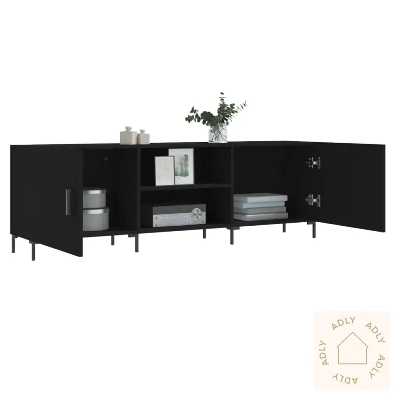 Tv-Benk Svart 150X30X50 Cm Konstruert Tre