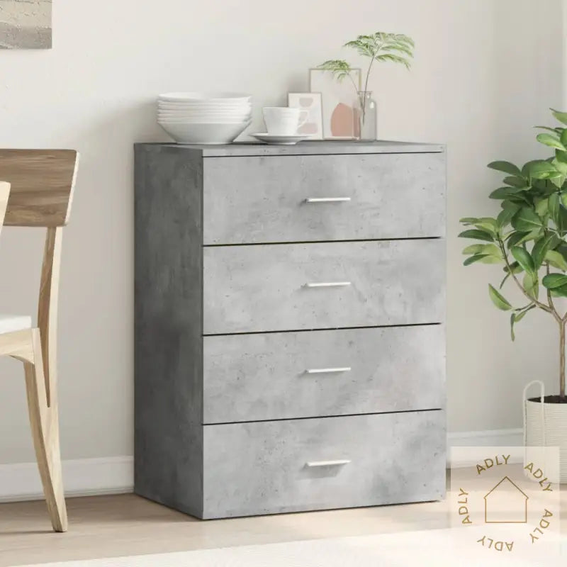 Skjenk Betonggrå 60X39X80 Cm Konstruert Tre
