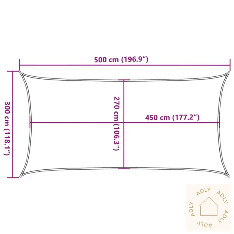 Solseil 160 G/M² Rektangulær Lysegrå 3X5 M Hdpe
