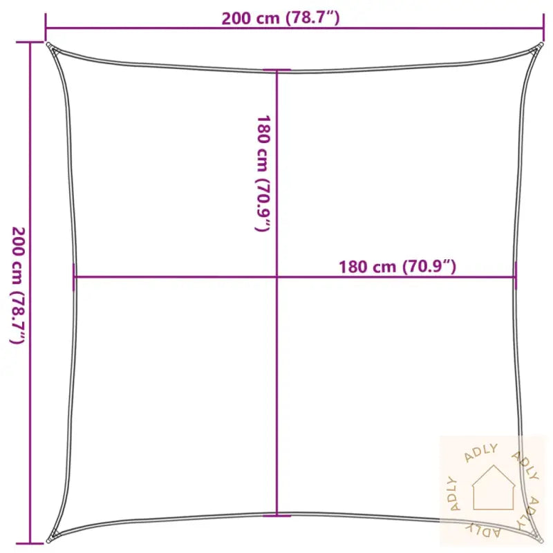 Solseil Hdpe Firkantet 2X2 M Beige
