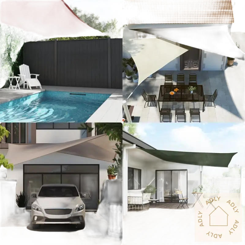 Outdoor shade sails av rustfritt stål for hagemøbler og uterom, stilfullt og holdbart