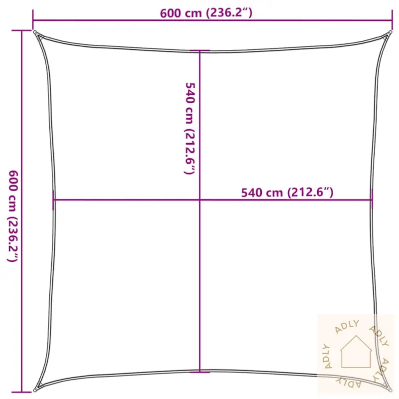 Solseil 160 G/M² Firkantet Blå 6X6 M Hdpe