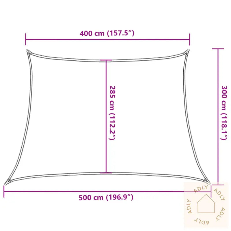 Solseil 160 G/M² Trapesformet Lysegrå 4/5X3 M Hdpe