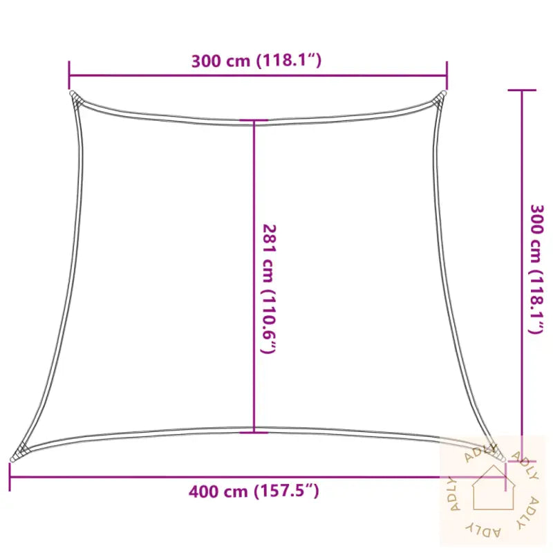 Solseil 160 G/M² Trapesformet Lysegrå 3/4X3 M Hdpe