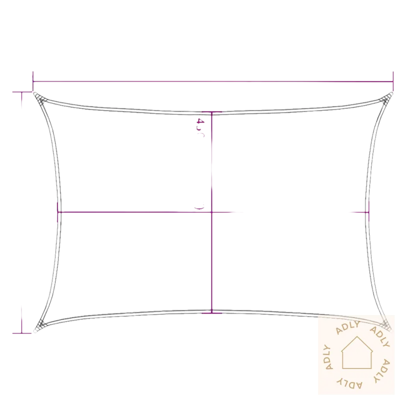 Rectangular shade sail i rustfritt stål for hagemøbler og uterom