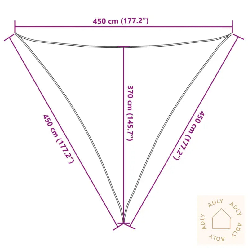 Solseil 160 G/M² Mørkegrønn 4,5X4,5X4,5 M Hdpe