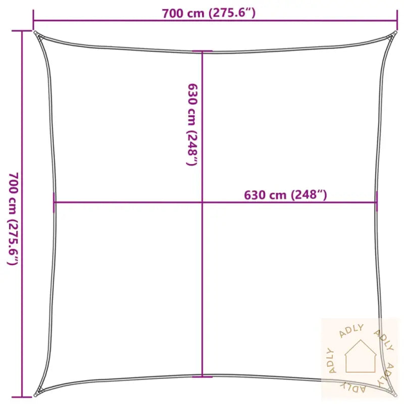 Solseil 160 G/M² Mørkegrønn 7X7 M Hdpe