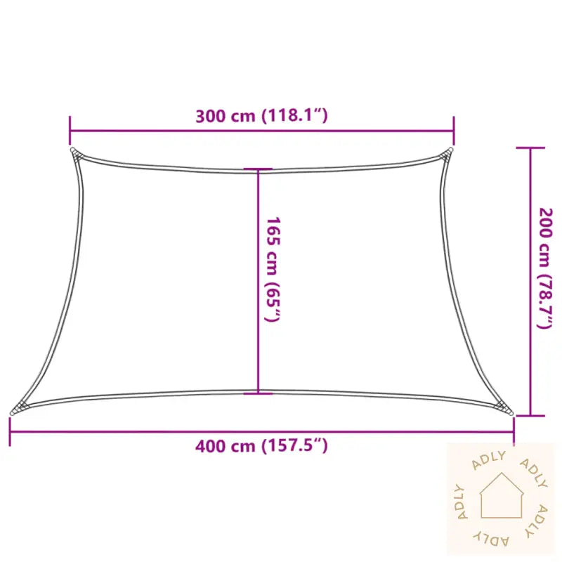 Solseil 160 G/M² Mørkegrønn 3/4X2 M Hdpe