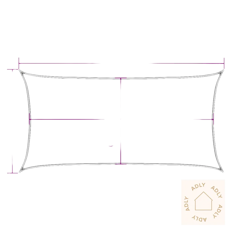 Bilde av vårt solseil med rette former og dimensjoner perfekt for hagemøbler
