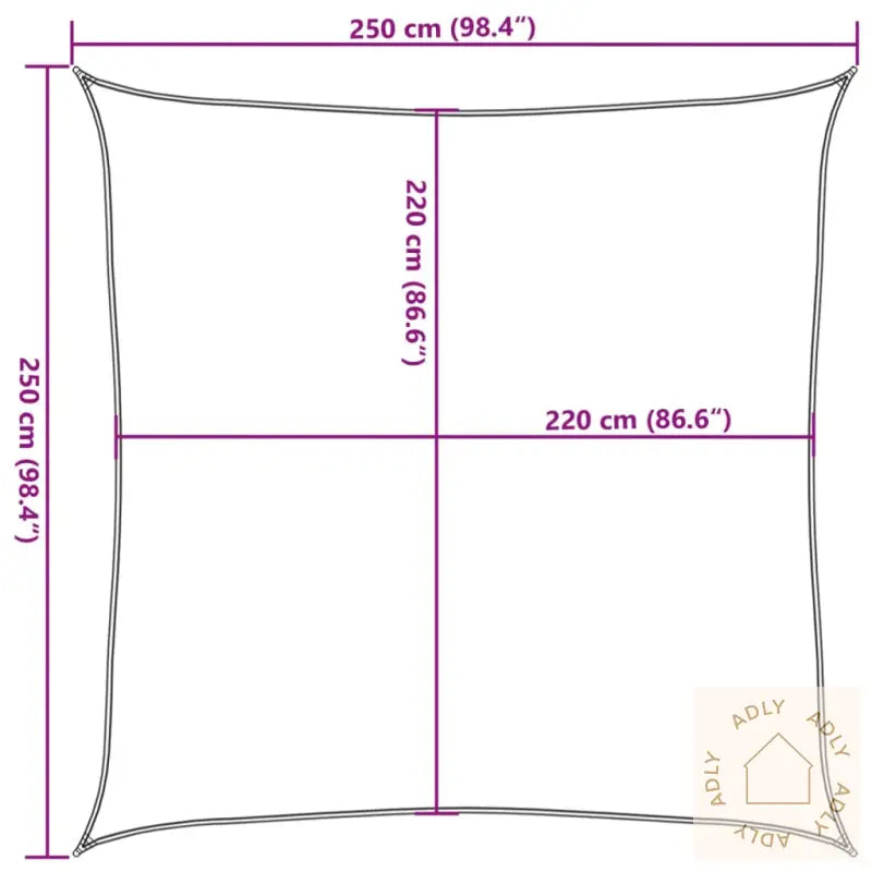 Solseil Lysegrå 2,5X2,5 M 100% Polyester Oxford