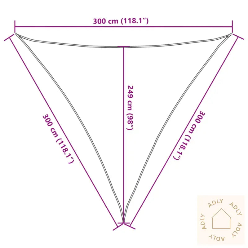 Solseil Lysegrå 3X3X3 M 100% Polyester Oxford