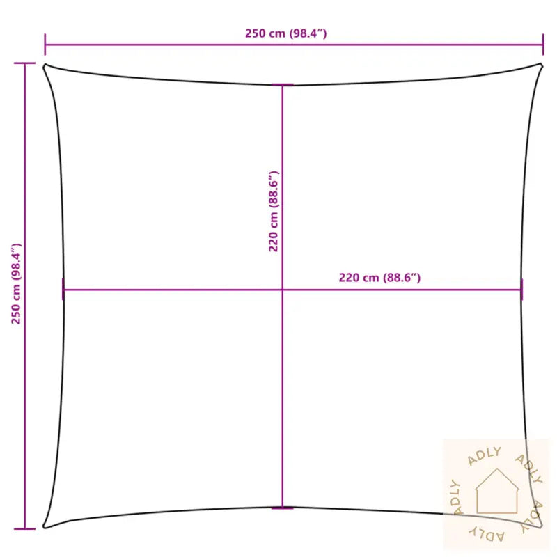 Solseil Oxfordstoff Kvadratisk 2,5X2,5 M Hvit