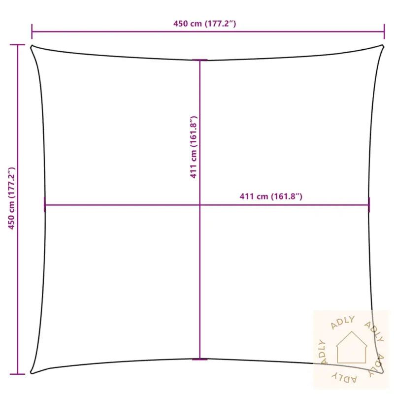 Solseil Oxfordstoff Kvadratisk 4,5X4,5 M Blå
