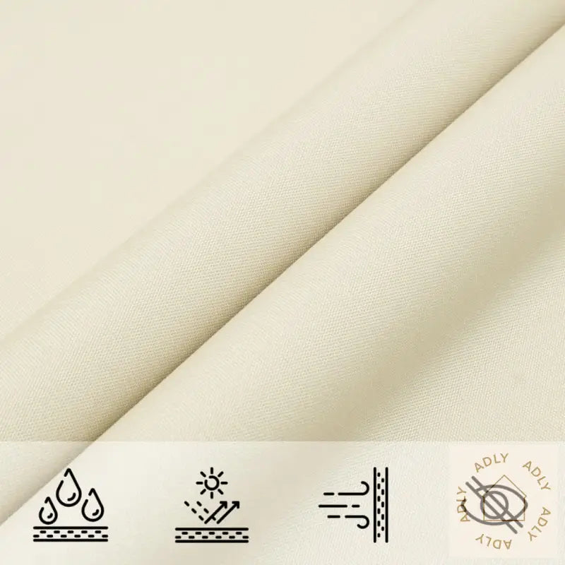 Solseil Oxfordstoff Rektangulær 3X6 M Kremhvit