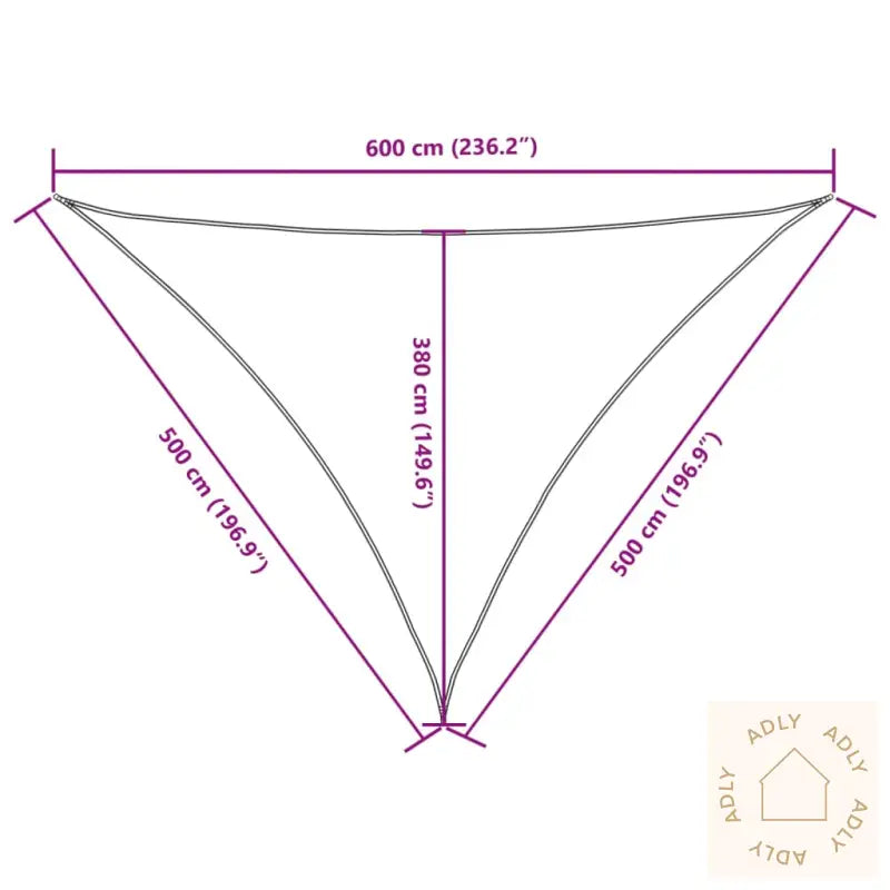 Solseil Oxfordstoff Trekantet 5X5X6 M Gul