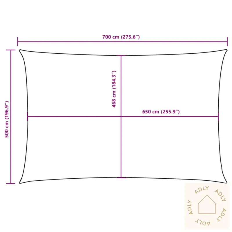Solseil Oxfordstoff Rektangulær 5X7 M Antrasitt
