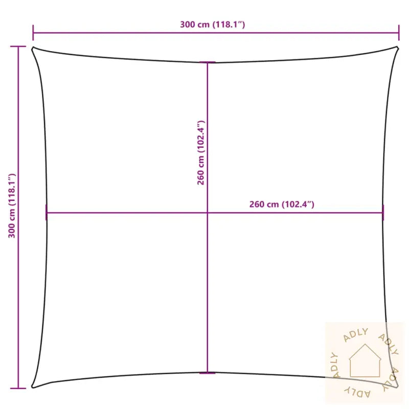 Solseil Oxfordstoff Firkantet 3X3 M Blå