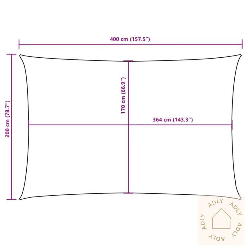 Solseil Oxfordstoff Rektangulær 2X4 M Blå