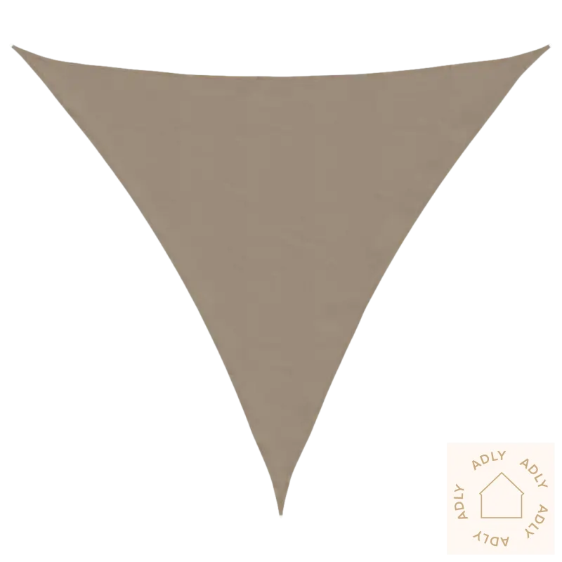 Triangular beige solseil i pu-belagt oxfordstoff med rustfritt stål for hagemøbler