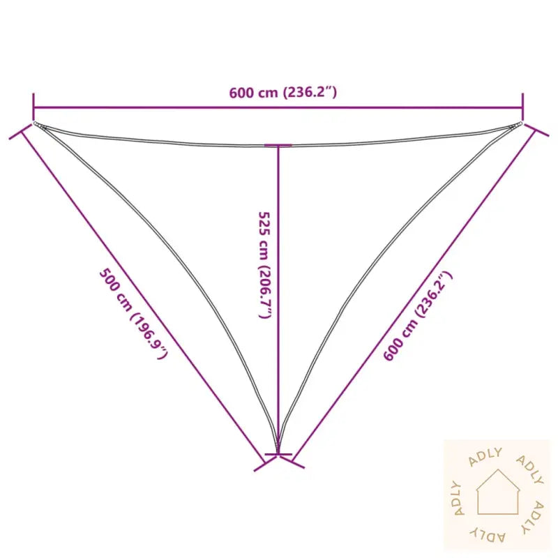 Solseil Oxfordstoff Trekantet 5X6X6 M Gul