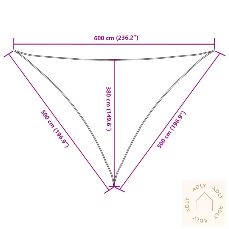 Solseil Oxfordstoff Trekantet 5X5X6 M Svart