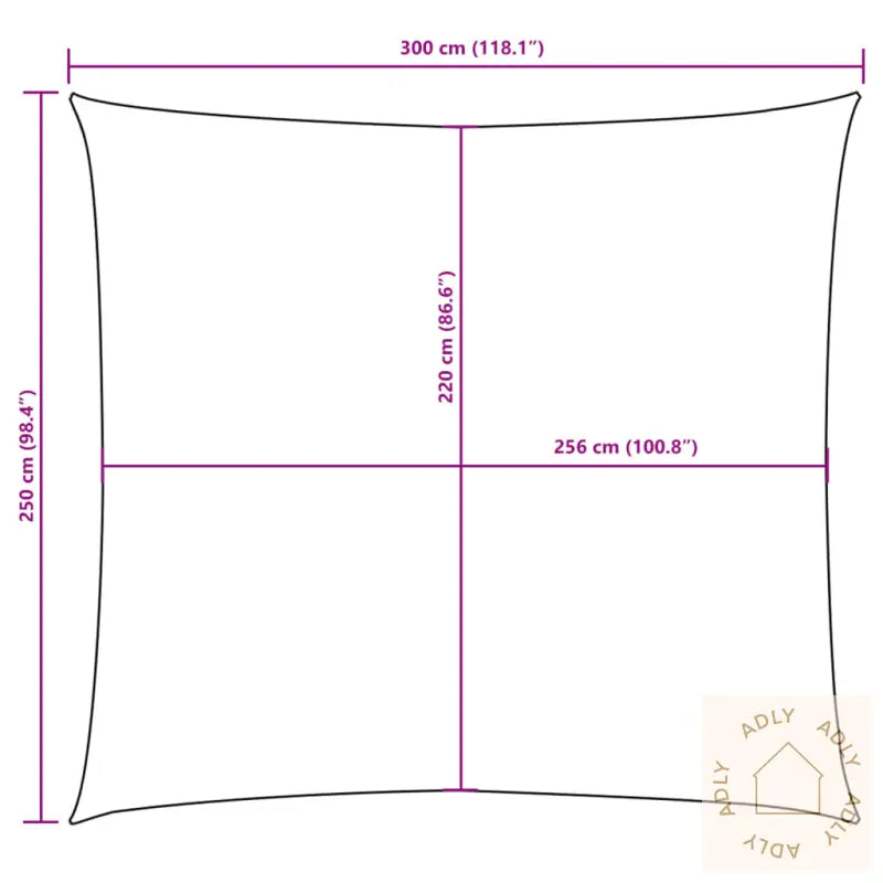 Solseil Oxfordstoff Rektangulær 2,5X3 M Kremhvit