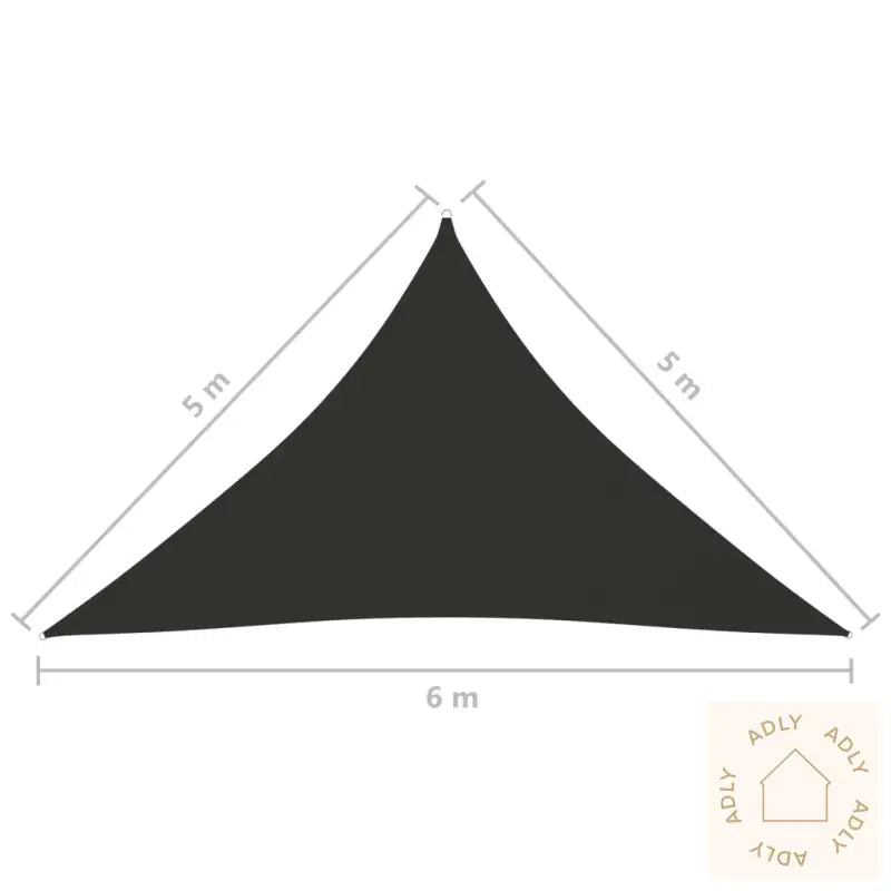 Solseil Oxfordstoff Trekantet 5X5X6 M Antrasitt