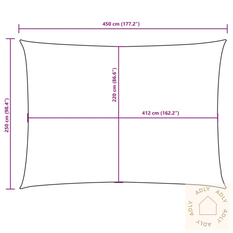 Solseil Oxfordstoff Rektangulær 2,5X4,5 M Beige