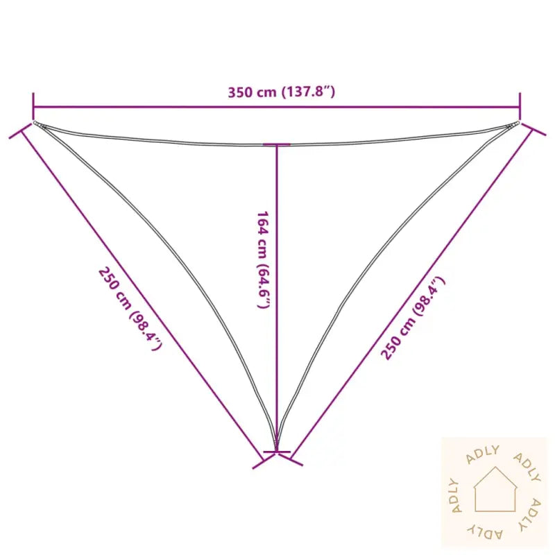Solseil Oxfordstoff Trekantet 2,5X2,5X3,5 M Oransje
