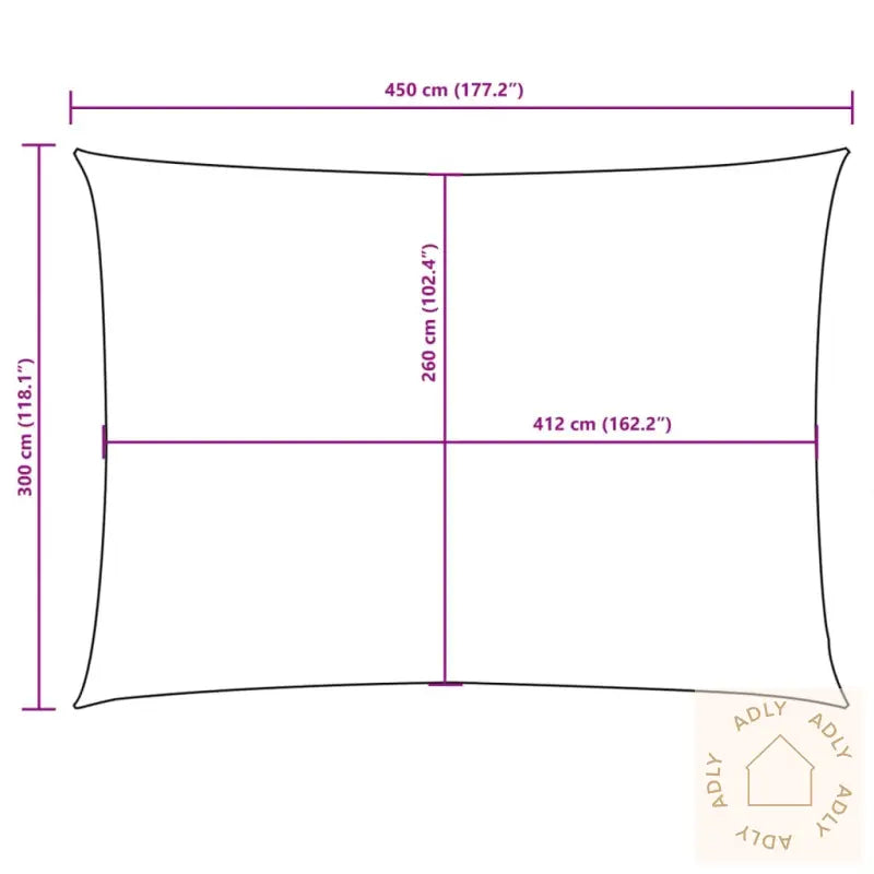 Solseil Oxfordstoff Rektangulær 3X4,5 M Beige