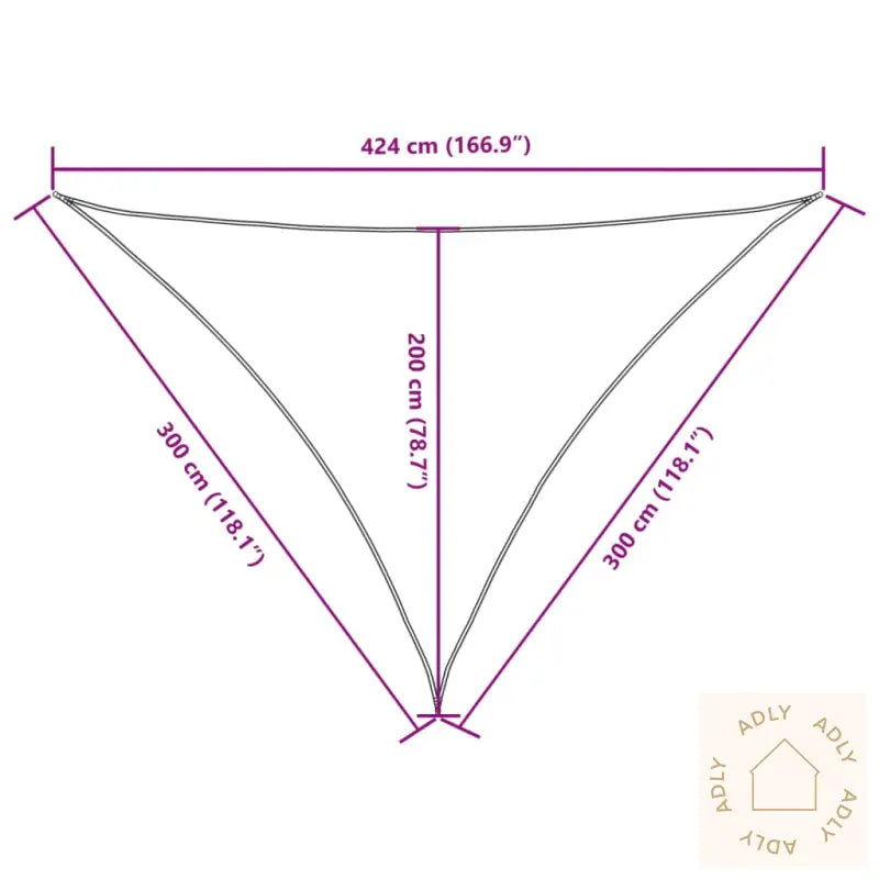 Solseil Oxfordstoff Trekantet 3X3X4,24 M Hvit