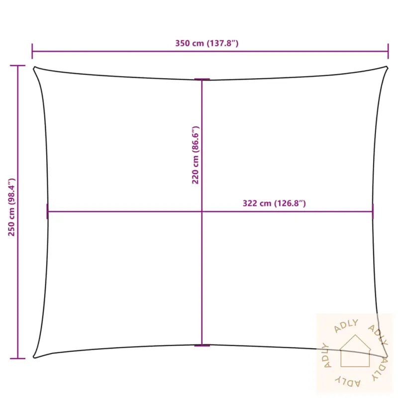 Solseil Oxfordstoff Rektangulær 2,5X3,5 M Beige
