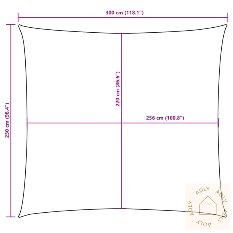 Solseil Oxfordstoff Rektangulær 2,5X3 M Brun