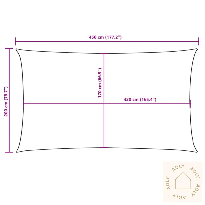Solseil Oxfordstoff Rektangulær 2X4,5 M Beige