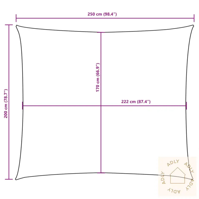 Solseil Oxfordstoff Rektangulær 2X2,5 M Beige