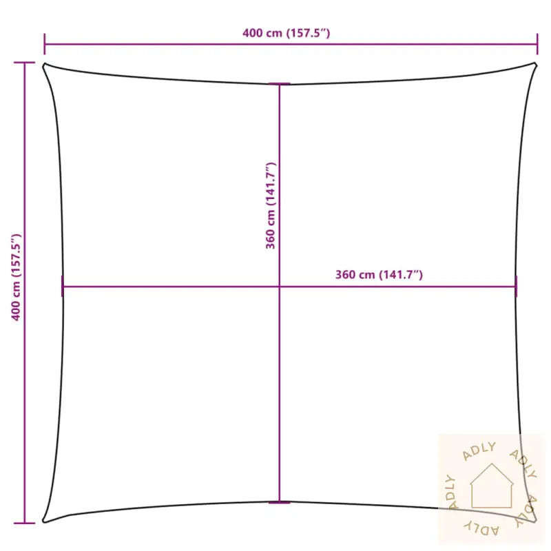Solseil Oxfordstoff Kvadratisk 4X4 M Hvit