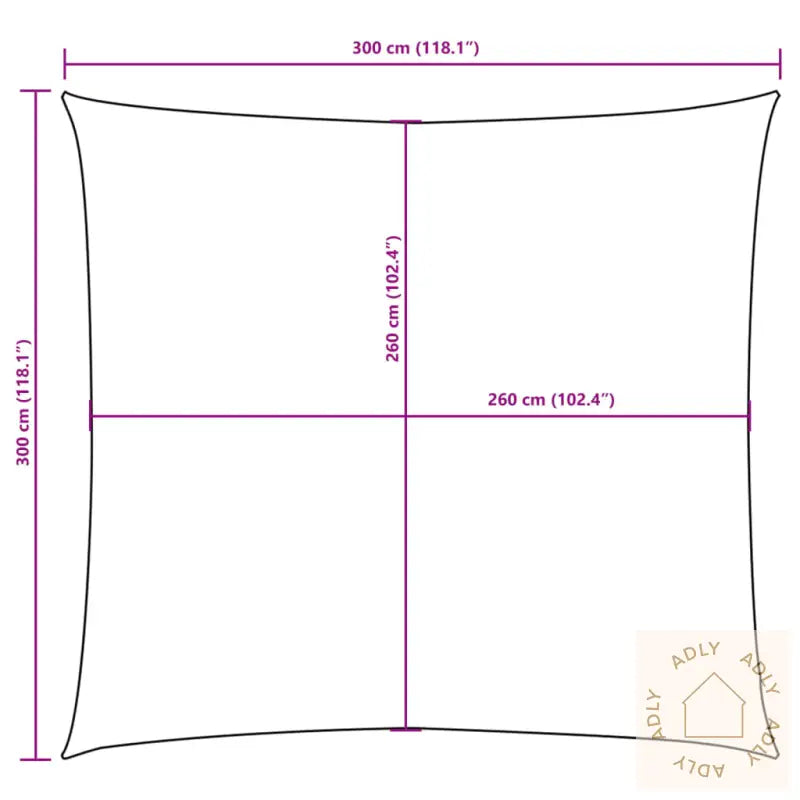 Solseil Oxfordstoff Kvadratisk 3X3 M Brun