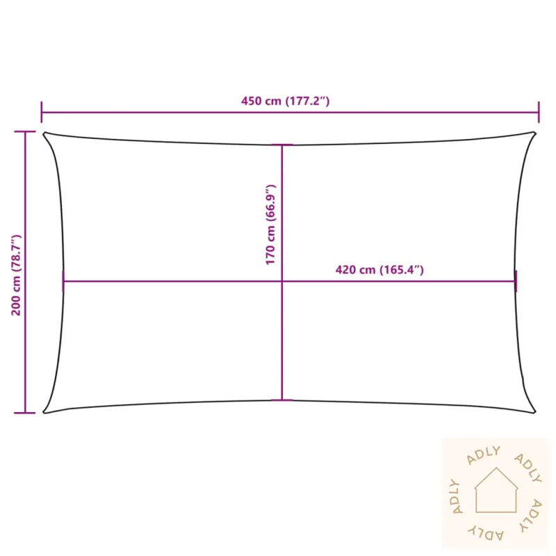 Solseil Oxfordstoff Rektangulær 2X4,5 M Brun