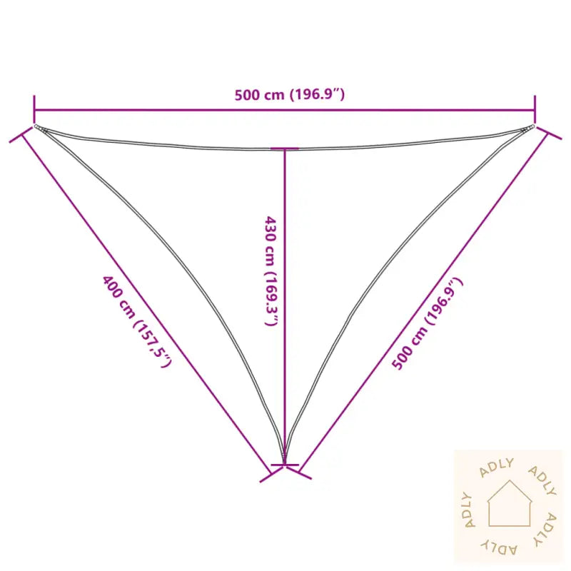 Solseil Oxfordstoff Trekantet 4X5X5 M Beige