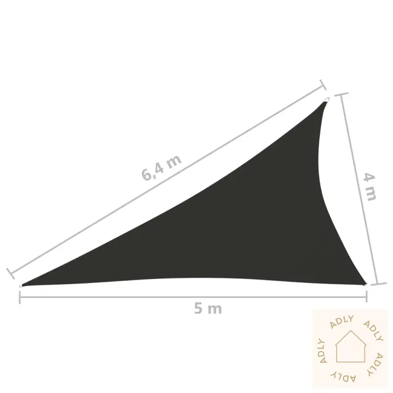 Solseil Oxfordstoff Trekantet 4X5X6,4 M Antrasitt